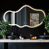 Specchio LED Asimmetrico 2 | Pulsanti touch | Funzione anti-appannamento | Temperatura di colore regolabile - Reyze Serie Salono Modello 1 - Orizzontale