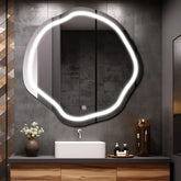 Specchio LED Asimmetrico Ovale | Pulsante touch | Luce bianca fredda - Reyze Serie Salono Modello 1