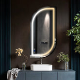 Specchio LED Semiovale 1 | Pulsanti touch | Funzione anti-appannamento | Temperatura di colore regolabile - Reyze Serie Salono Modello 1