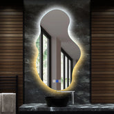Specchio LED Asimmetrico 2 | Pulsanti touch | Funzione anti-appannamento | Temperatura di colore regolabile - Reyze Serie Ambient Modello 1 - Verticale