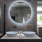 Specchio LED Rotondo | Controllo tramite interruttore a muro | Luce bianca fredda - Reyze Serie Good Vibes Modello 6