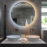 Specchio LED Rotondo | Pulsanti touch | Funzione anti-appannamento | Temperatura di colore regolabile - Reyze Serie Good Vibes Modello 6