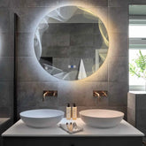 Specchio LED Rotondo | Pulsanti touch | Funzione anti-appannamento | Temperatura di colore regolabile - Reyze Serie Simetria Modello 3