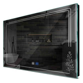 Specchio LED Rettangolare | Pulsanti touch | Funzione anti-appannamento | Luce bianca fredda - Reyze Serie Good Vibes Modello 3