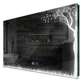 Specchio LED Rettangolare | Pulsanti touch | Funzione anti-appannamento | Luce bianca fredda - Reyze Serie Good Vibes Modello 8