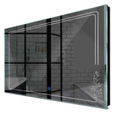 Specchio LED Rettangolare | Pulsante touch | Luce bianca fredda - Reyze Serie Good Vibes Modello 3