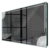 Specchio LED Rettangolare | Pulsante touch | Luce bianca fredda - Reyze Serie Good Vibes Modello 7