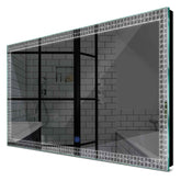 Specchio LED Rettangolare | Pulsante touch | Luce bianca fredda - Reyze Serie Official Modello 4