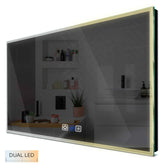 Specchio LED Rettangolare | Pulsanti touch | Funzione anti-appannamento | Temperatura di colore regolabile - Reyze Serie Edge Modello 1