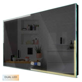 Specchio LED Rettangolare | Pulsanti touch | Funzione anti-appannamento | Temperatura di colore regolabile - Reyze Serie Edge Modello 2