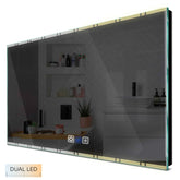Specchio LED Rettangolare | Pulsanti touch | Funzione anti-appannamento | Temperatura di colore regolabile - Reyze Serie Edge Modello 3