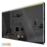 Specchio LED Rettangolare | Pulsanti touch | Funzione anti-appannamento | Temperatura di colore regolabile - Reyze Serie Edge Modello 5