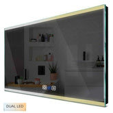 Specchio LED Rettangolare | Pulsanti touch | Funzione anti-appannamento | Temperatura di colore regolabile - Reyze Serie Edge Modello 8