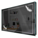 Specchio LED Rettangolare | Controllo tramite interruttore a muro | Luce bianca fredda - Reyze Serie Good Vibes Modello 2