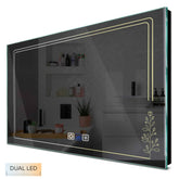Specchio LED Rettangolare | Pulsanti touch | Funzione anti-appannamento | Temperatura di colore regolabile - Reyze Serie Good Vibes Modello 3