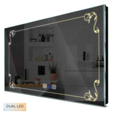 Specchio LED Rettangolare | Pulsanti touch | Funzione anti-appannamento | Temperatura di colore regolabile - Reyze Serie Good Vibes Modello 5