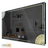 Specchio LED Rettangolare | Pulsanti touch | Funzione anti-appannamento | Temperatura di colore regolabile - Reyze Serie Good Vibes Modello 7