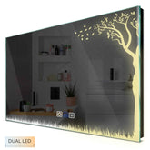 Specchio LED Rettangolare | Pulsanti touch | Funzione anti-appannamento | Temperatura di colore regolabile - Reyze Serie Good Vibes Modello 8