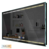 Specchio LED Rettangolare | Pulsanti touch | Funzione anti-appannamento | Temperatura di colore regolabile - Reyze Serie Minimal Modello 3
