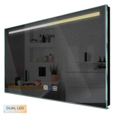 Specchio LED Rettangolare | Pulsanti touch | Funzione anti-appannamento | Temperatura di colore regolabile - Reyze Serie Minimal Modello 5