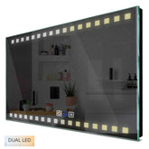 Specchio LED Rettangolare | Pulsanti touch | Funzione anti-appannamento | Temperatura di colore regolabile - Reyze Serie Minimal Modello 6