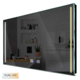 Specchio LED Rettangolare | Pulsanti touch | Funzione anti-appannamento | Temperatura di colore regolabile - Reyze Serie Minimal Modello 7