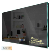 Specchio LED Rettangolare | Pulsanti touch | Funzione anti-appannamento | Temperatura di colore regolabile - Reyze Serie Motivated Modello 3