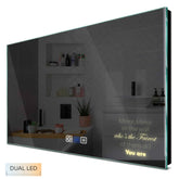 Specchio LED Rettangolare | Pulsanti touch | Funzione anti-appannamento | Temperatura di colore regolabile - Reyze Serie Motivated Modello 4