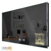 Specchio LED Rettangolare | Pulsanti touch | Funzione anti-appannamento | Temperatura di colore regolabile - Reyze Serie Motivated Modello 5
