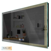 Specchio LED Rettangolare | Pulsanti touch | Funzione anti-appannamento | Temperatura di colore regolabile - Reyze Serie Official Modello 2