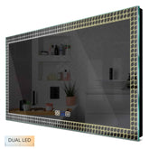 Specchio LED Rettangolare | Pulsanti touch | Funzione anti-appannamento | Temperatura di colore regolabile - Reyze Serie Official Modello 3