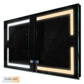 Specchio LED Rettangolare | Pulsanti touch | Funzione anti-appannamento | Temperatura di colore regolabile - Reyze Serie Salono Modello 2