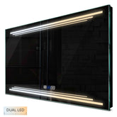 Specchio LED Rettangolare | Pulsanti touch | Funzione anti-appannamento | Temperatura di colore regolabile - Reyze Serie Salono Modello 7