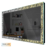 Specchio LED Rettangolare | Pulsanti touch | Funzione anti-appannamento | Temperatura di colore regolabile - Reyze Serie Simetria Modello 1