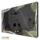 Specchio LED Rettangolare | Pulsanti touch | Funzione anti-appannamento | Temperatura di colore regolabile - Reyze Serie Simetria Modello 3