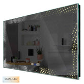 Specchio LED Rettangolare | Pulsanti touch | Funzione anti-appannamento | Temperatura di colore regolabile - Reyze Serie Simetria Modello 8