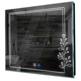 Specchio LED Quadrato | Pulsanti touch | Funzione anti-appannamento | Luce bianca fredda - Reyze Serie Good Vibes Modello 3