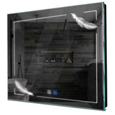 Specchio LED Quadrato | Pulsanti touch | Funzione anti-appannamento | Luce bianca fredda - Reyze Serie Good Vibes Modello 2