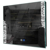 Specchio LED Quadrato | Pulsanti touch | Funzione anti-appannamento | Luce bianca fredda - Reyze Serie Good Vibes Modello 4