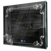 Specchio LED Quadrato | Pulsanti touch | Funzione anti-appannamento | Luce bianca fredda - Reyze Serie Good Vibes Modello 5