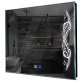 Specchio LED Quadrato | Pulsanti touch | Funzione anti-appannamento | Luce bianca fredda - Reyze Serie Good Vibes Modello 6