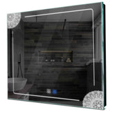 Specchio LED Quadrato | Pulsanti touch | Funzione anti-appannamento | Luce bianca fredda - Reyze Serie Good Vibes Modello 7