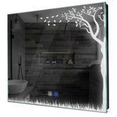 Specchio LED Quadrato | Pulsanti touch | Funzione anti-appannamento | Luce bianca fredda - Reyze Serie Good Vibes Modello 8