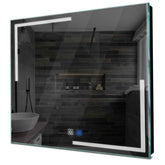 Specchio LED Quadrato | Pulsanti touch | Funzione anti-appannamento | Luce bianca fredda - Reyze Serie Minimal Modello 2