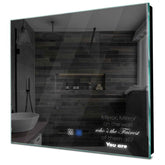 Specchio LED Quadrato | Pulsanti touch | Funzione anti-appannamento | Luce bianca fredda - Reyze Serie Motivated Modello 4