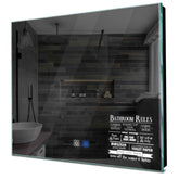 Specchio LED Quadrato | Pulsanti touch | Funzione anti-appannamento | Luce bianca fredda - Reyze Serie Motivated Modello 5