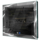 Specchio LED Quadrato | Pulsanti touch | Funzione anti-appannamento | Luce bianca fredda - Reyze Serie Simetria Modello 2