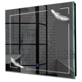 Specchio LED Quadrato | Pulsante touch | Luce bianca fredda - Reyze Serie Good Vibes Modello 2