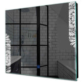 Specchio LED Quadrato | Pulsante touch | Luce bianca fredda - Reyze Serie Good Vibes Modello 4