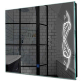 Specchio LED Quadrato | Pulsante touch | Luce bianca fredda - Reyze Serie Good Vibes Modello 6